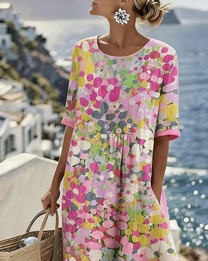 Elena – Light Floral Flow Midi Dress
