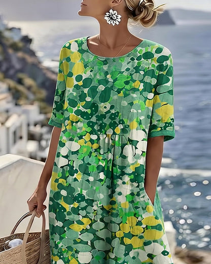 Elena – Light Floral Flow Midi Dress