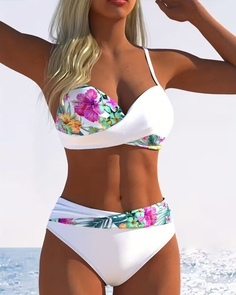 Iris – Contrast Print Bralette Bikini