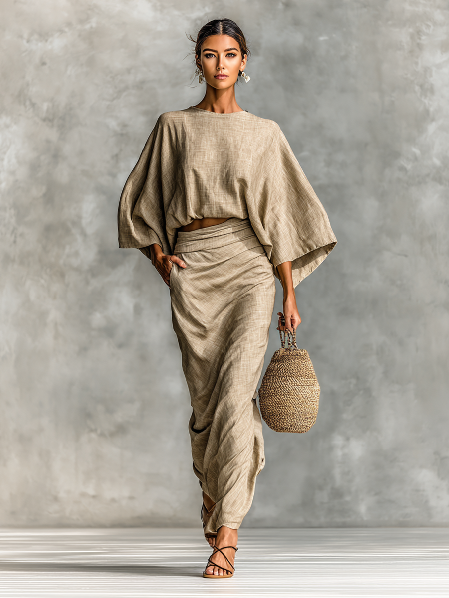 Lucia – Batwing Top & Long Skirt Co-Ord Set