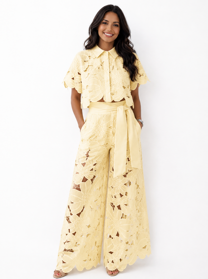 Isabela – Lace Embroidered Two-Piece Set