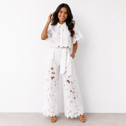 Isabela – Lace Embroidered Two-Piece Set