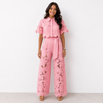 Isabela – Lace Embroidered Two-Piece Set