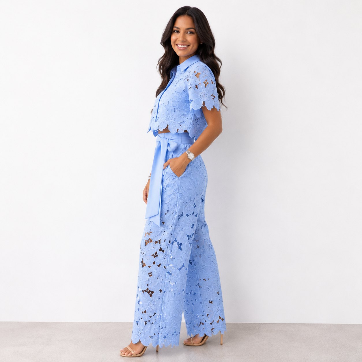 Isabela – Lace Embroidered Two-Piece Set