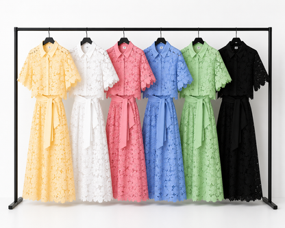 Isabela – Lace Embroidered Two-Piece Set