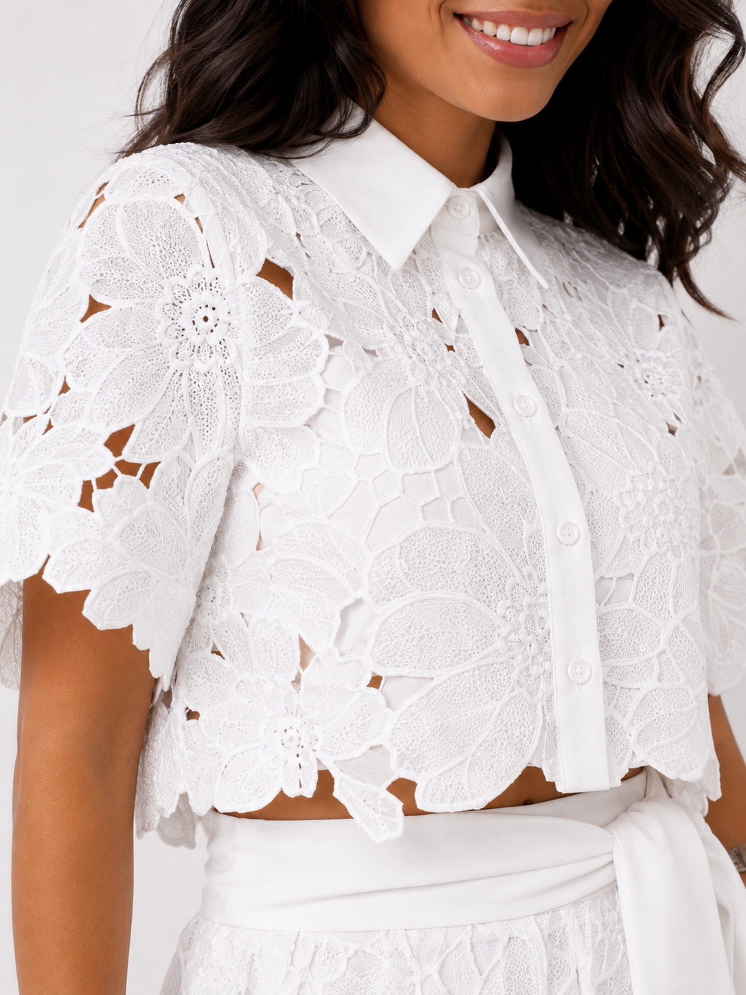 Isabela – Lace Embroidered Two-Piece Set