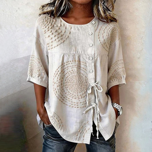Margaux – Vintage Print Button Blouse