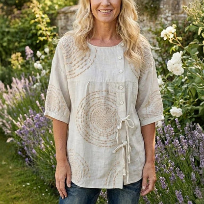 Margaux – Vintage Print Button Blouse
