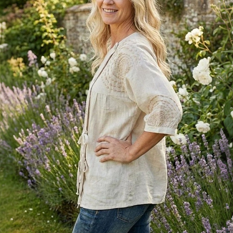 Margaux – Vintage Print Button Blouse