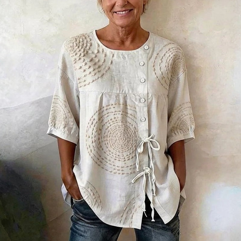 Margaux – Vintage Print Button Blouse