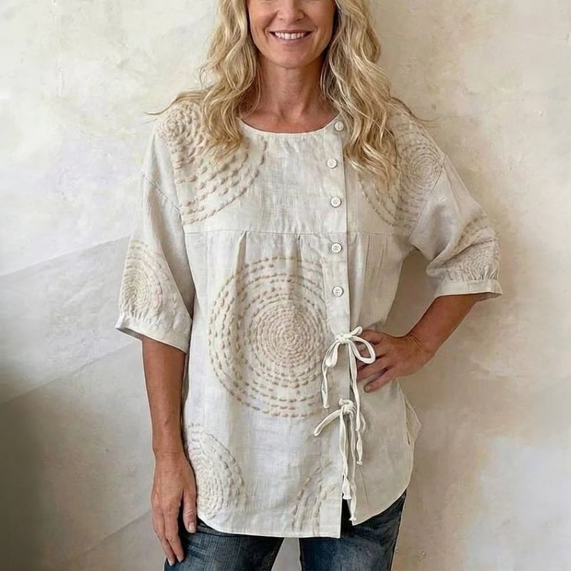 Margaux – Vintage Print Button Blouse