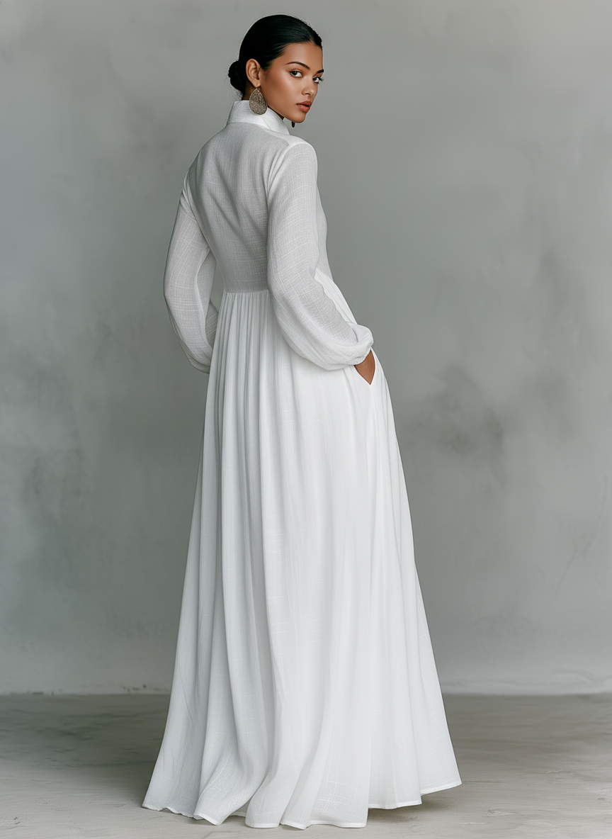 Aria – Patchwork Linen Maxi Dress