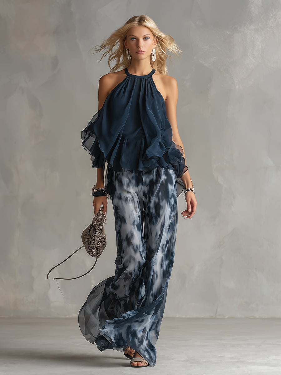 Élise – Fluid Top & Wide-Leg Trouser Set