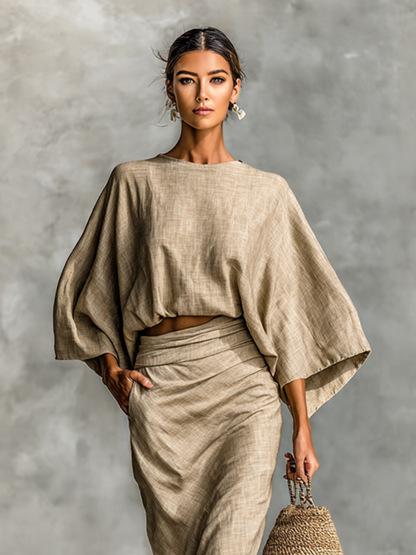 Lucia – Batwing Top & Long Skirt Co-Ord Set