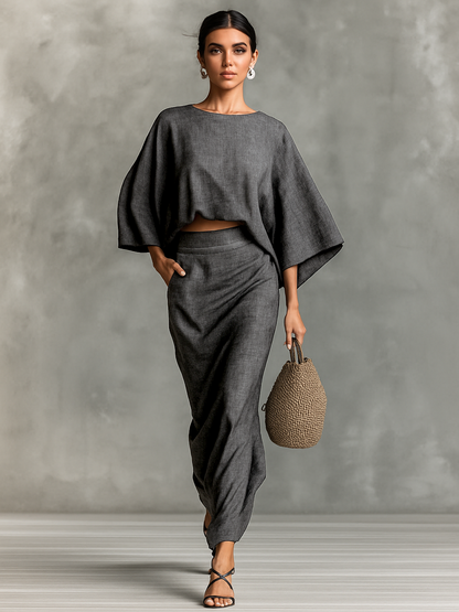 Lucia – Batwing Top & Long Skirt Co-Ord Set